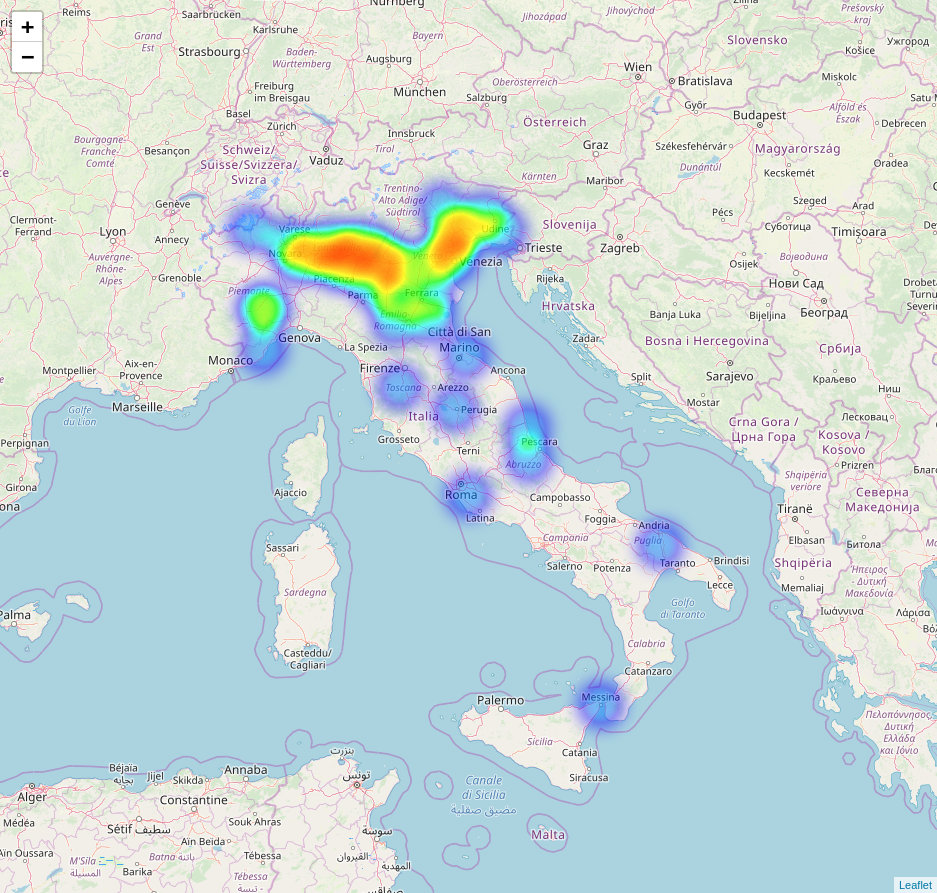 Heatmap nella categoria Commerciale restituita